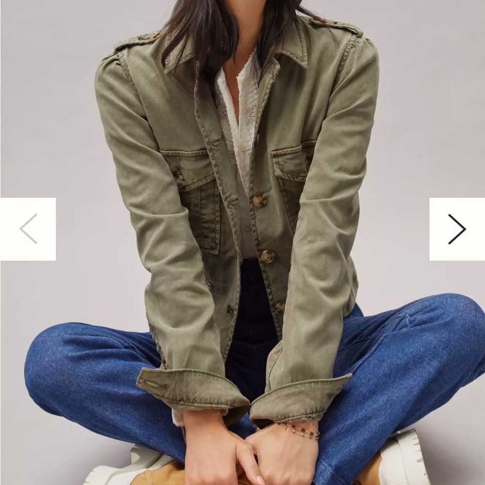 PAIGE Pacey Jacket Military Jacket Size Small Olive Green - Picture 2 of 14